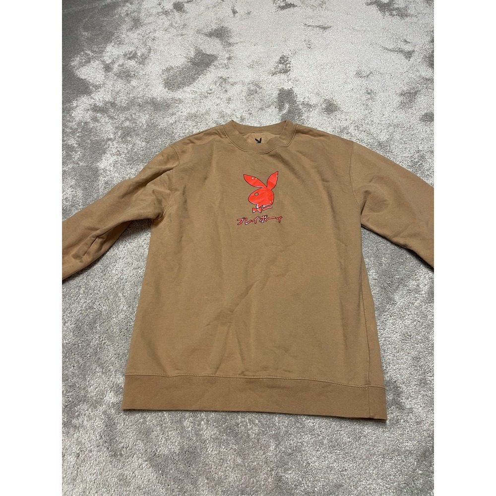 Playboy x Color Bars Tokyo Japan Crewneck Sweatshirt Tan Bunny Graphic